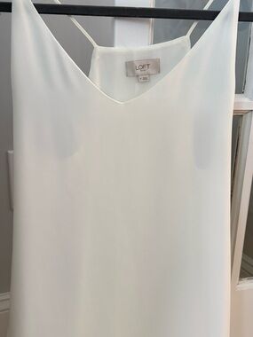 LOFT Cream V-Neck Lined Camisole